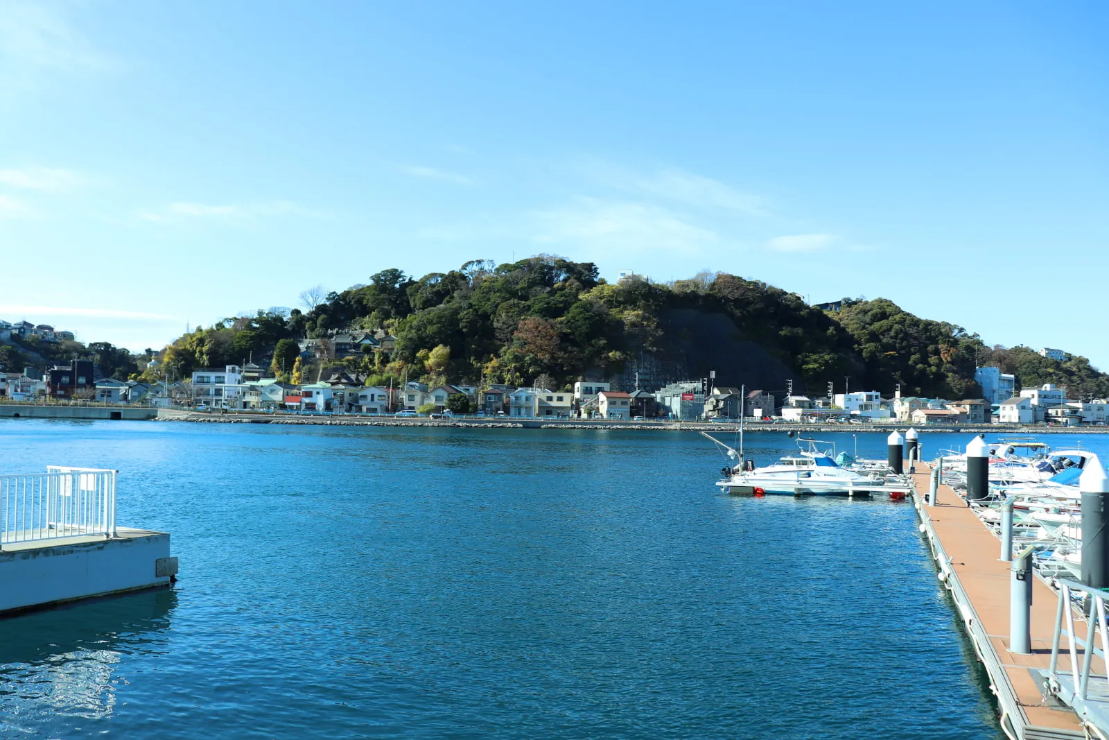 浦賀港東岸から見る浦賀港西岸の風景